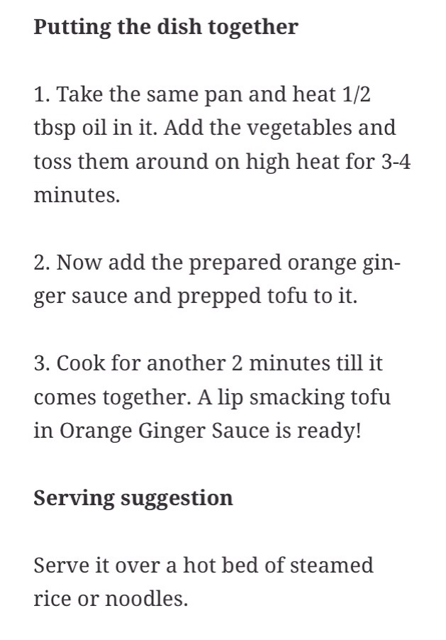 Tofu/paneer In Orange Ginger Sauce!! Yummy Vegetarian Recipe 😋😋 