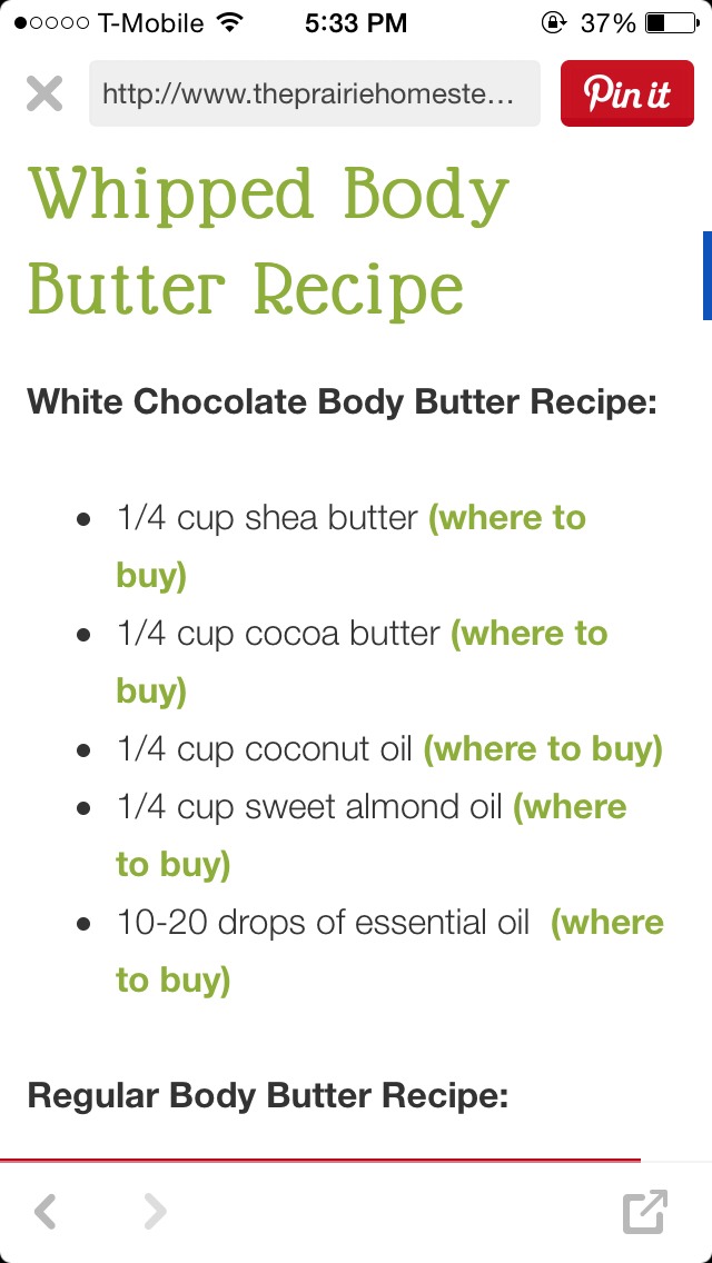 Whipped Body Butter Recipe!