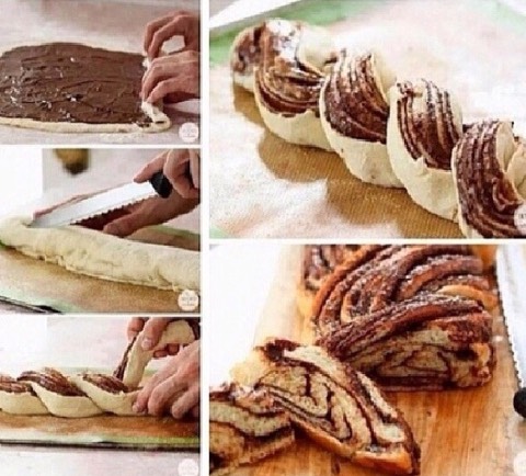 Plaited chocolate bread