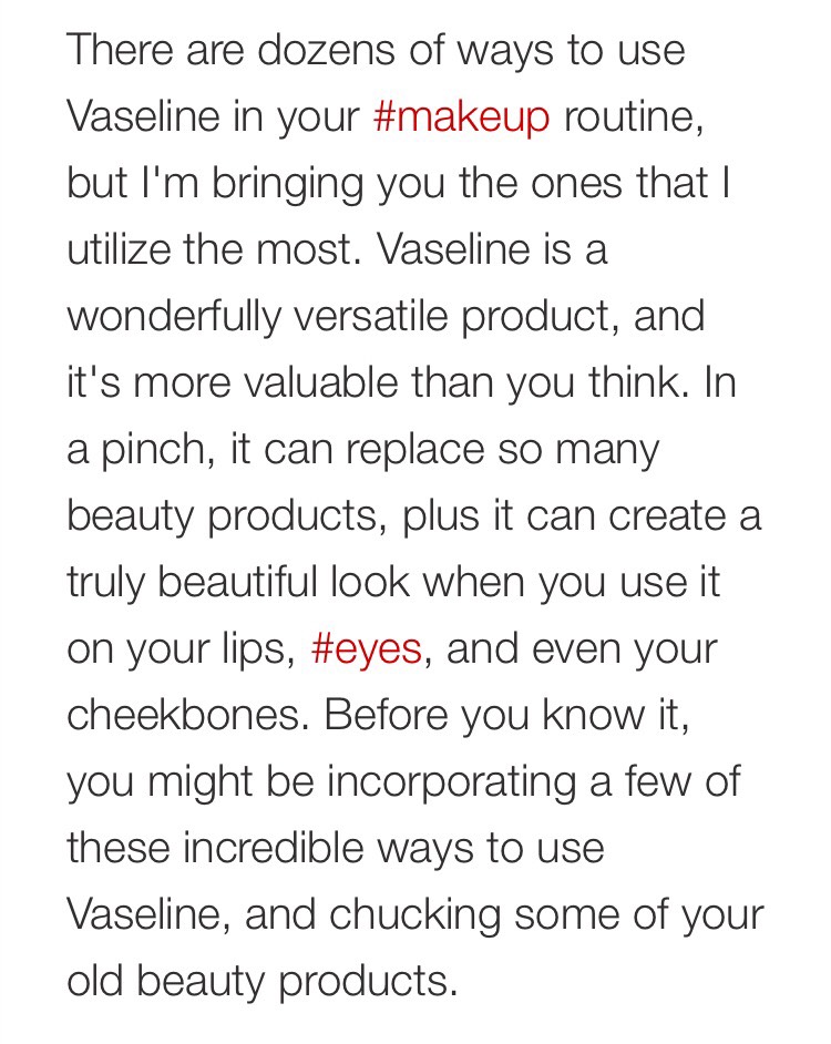 Ways To Use Vaseline In Your Makeup Routine