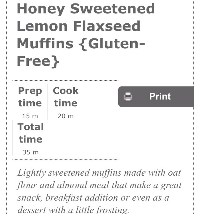 Gluten Free, Honey-Sweetened Lemon Flaxseed Muffind