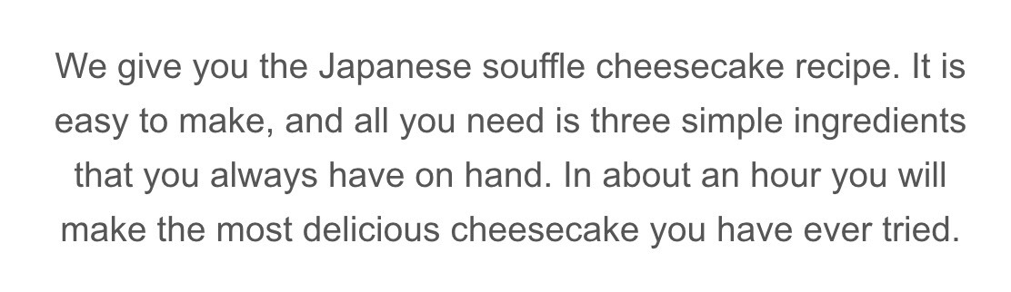 Super Simple THREE Ingredient Japanese Cheesecake! 😋
