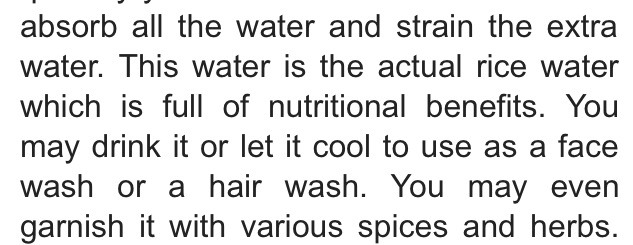RICE WATER FOR FACE & HAIR