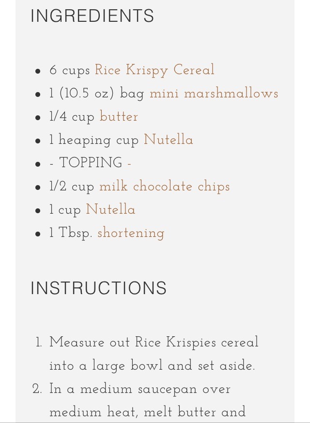 ❤️✨Nutella Rice Krispy Treats✨❤️