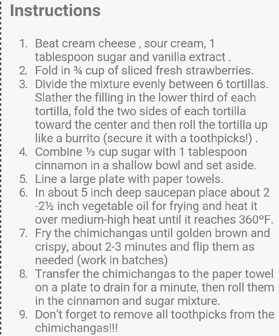 Strawberry Cheesecake Chimichangas! 