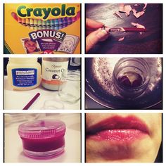 DIY crayon lip balms can be made with Vaseline or vegi oil instead of coconut oil. Same results!