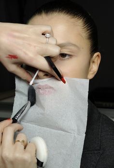 7. Apply powder through a tissue