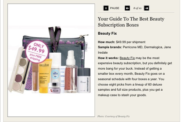 This is one of the higher end brand boxes and you get a bag to put you stuff in too! You get eight picks that you choose!