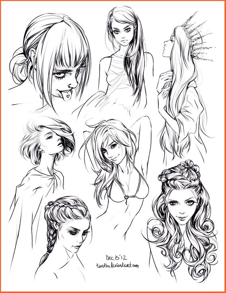 Sketching Help: Face, Hair, And Body