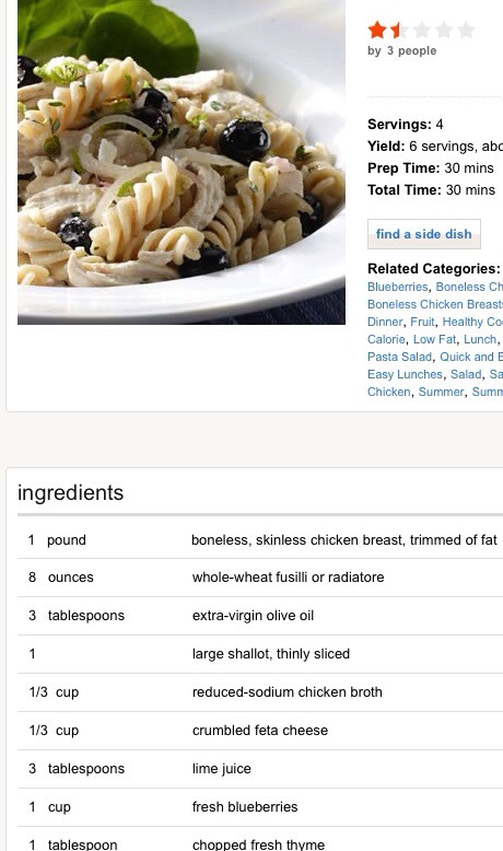 Blue Berry Pasta Salad