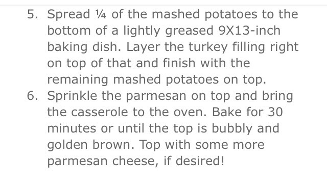 Turkey And Mashed Potatoes Casserole