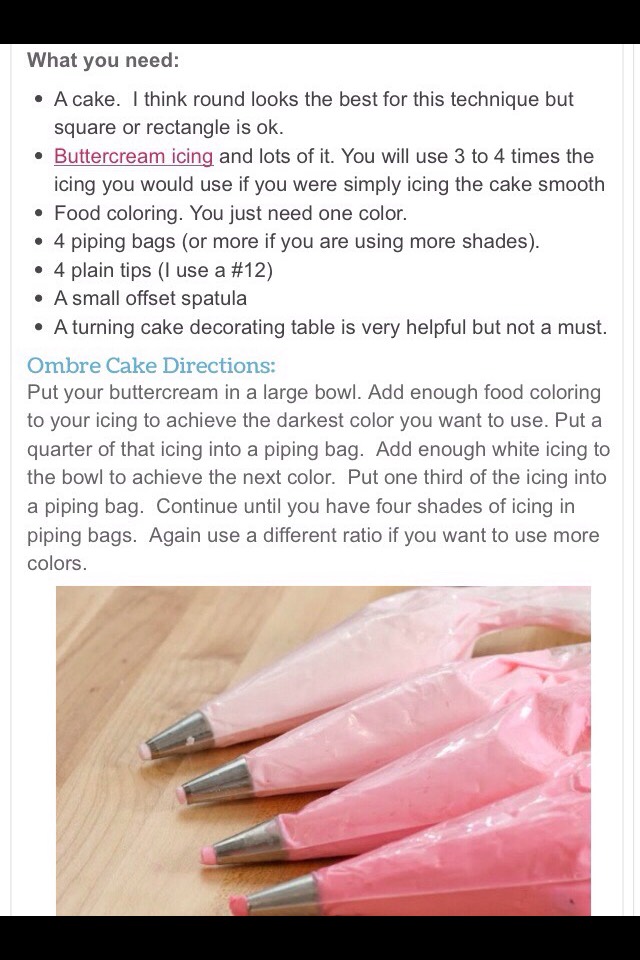 Ombré Frosting Cake