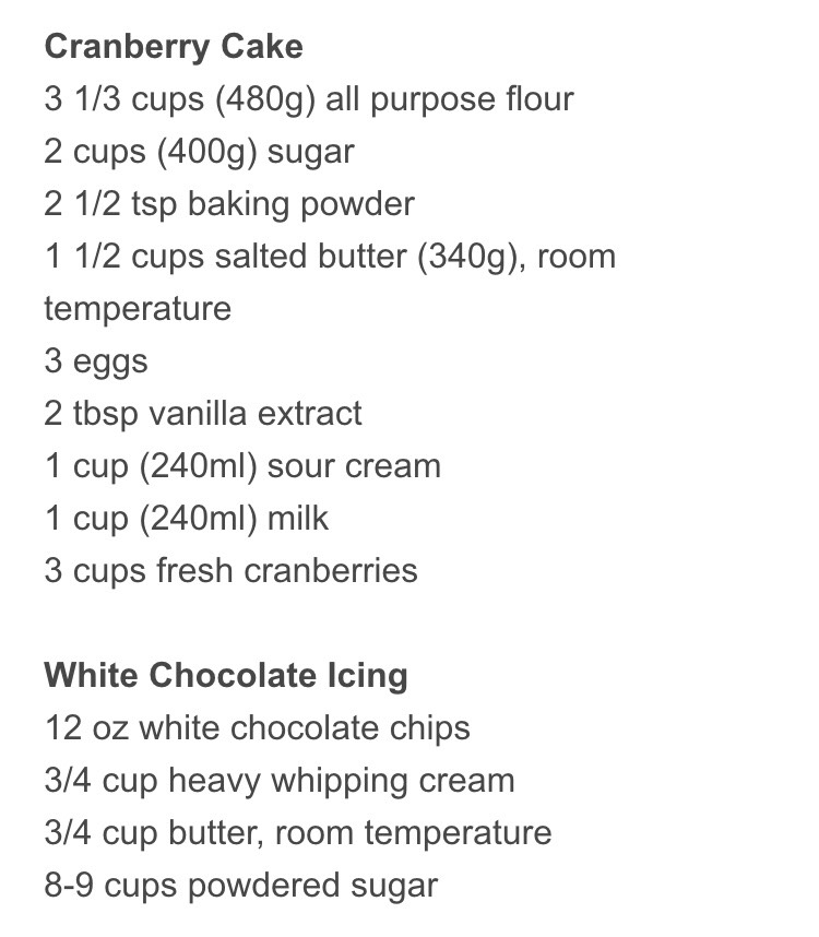 Sparkling Cranberry White Chocolate Cake 