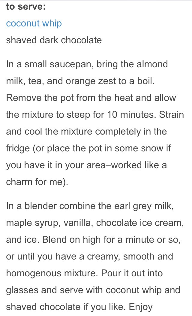 Earl Grey Chocolate Drink