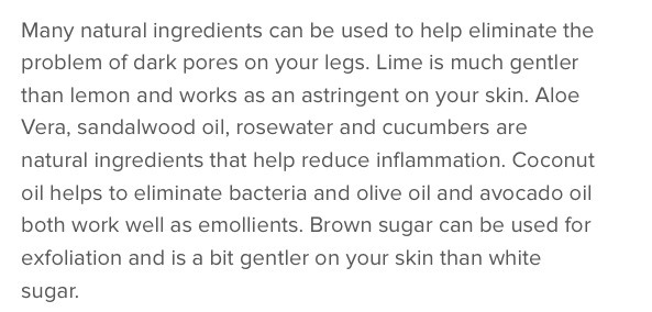 Get  Rid Of Dark Pores On Legs