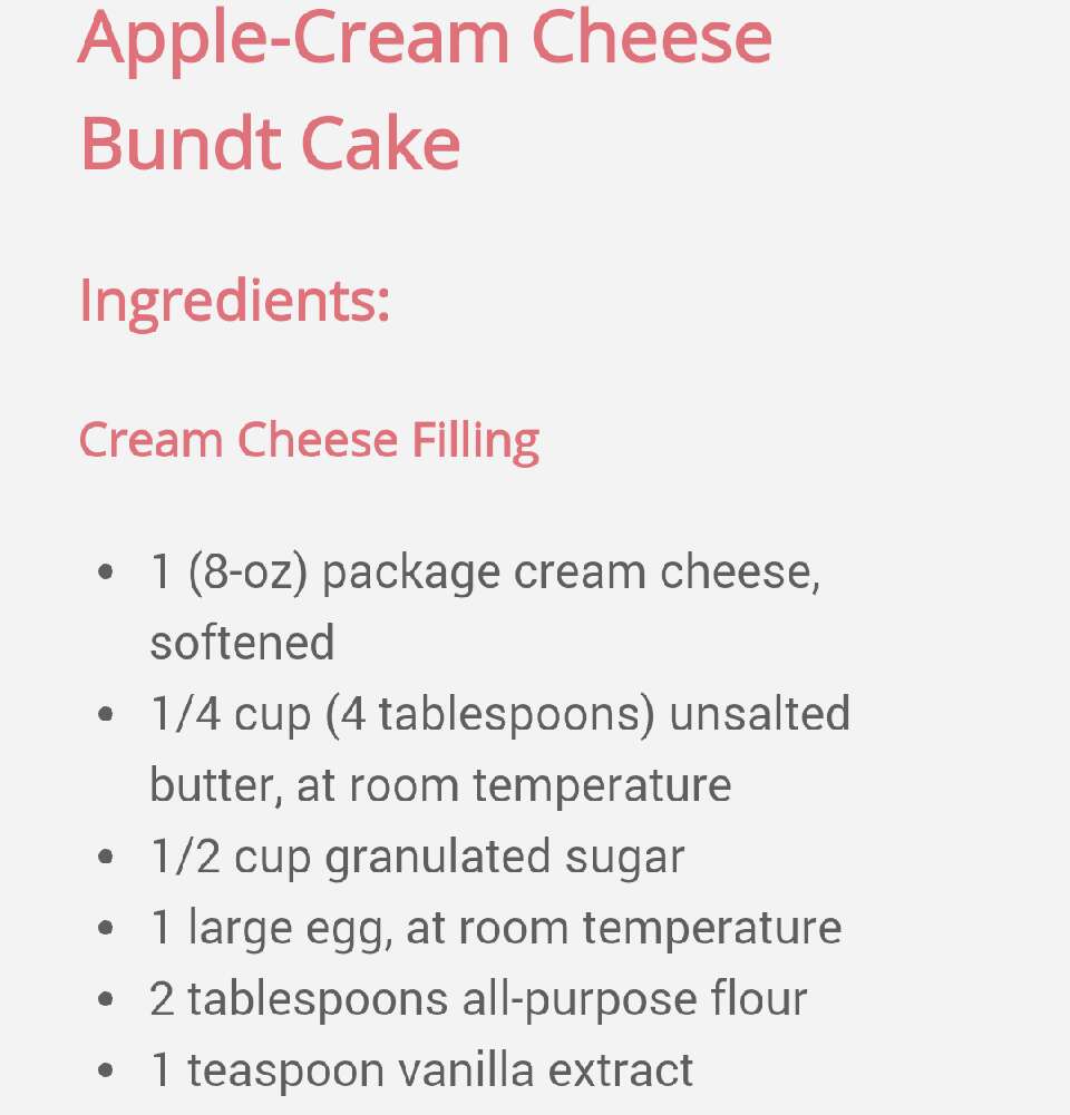 Apple Cream Cheese Bundt Cake!