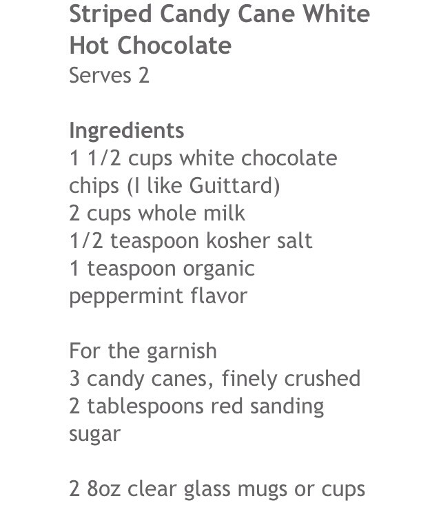 Striped Candy Cane White Hot Chocolate