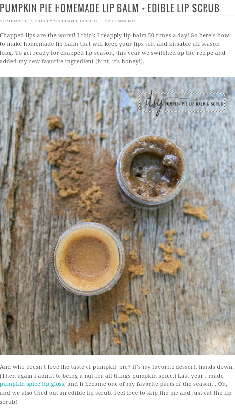 DIY Pumpkin Pie Edible Lip Scrub For Yummy Soft Lips !!!!