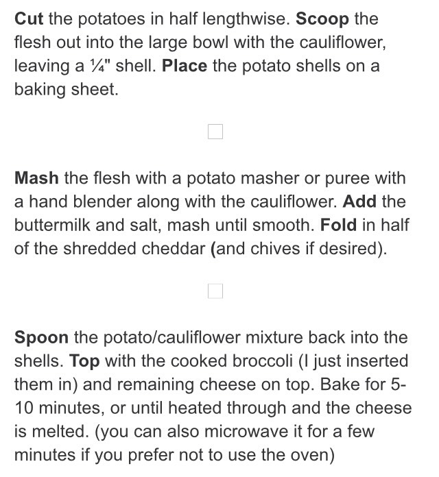 Broccolli & Cheese Twice Baked Potatoes 