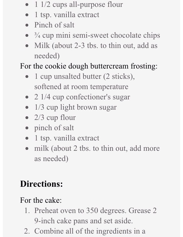 Chocolate Chip Cookie Dough Cake