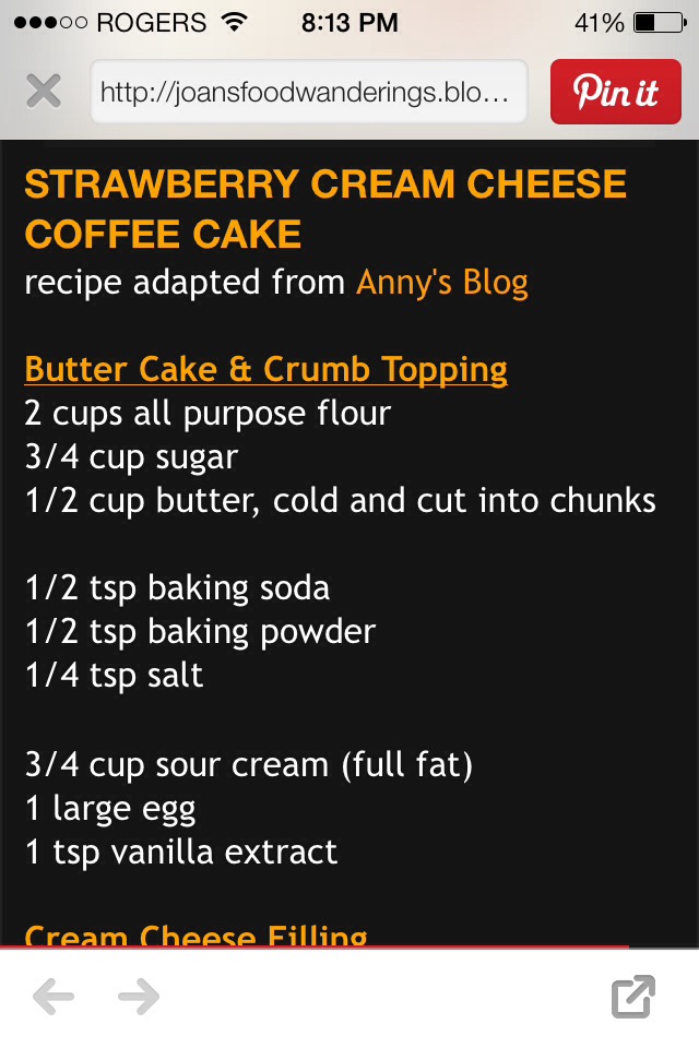 Strawberry Cream Cheese Coffee Cake