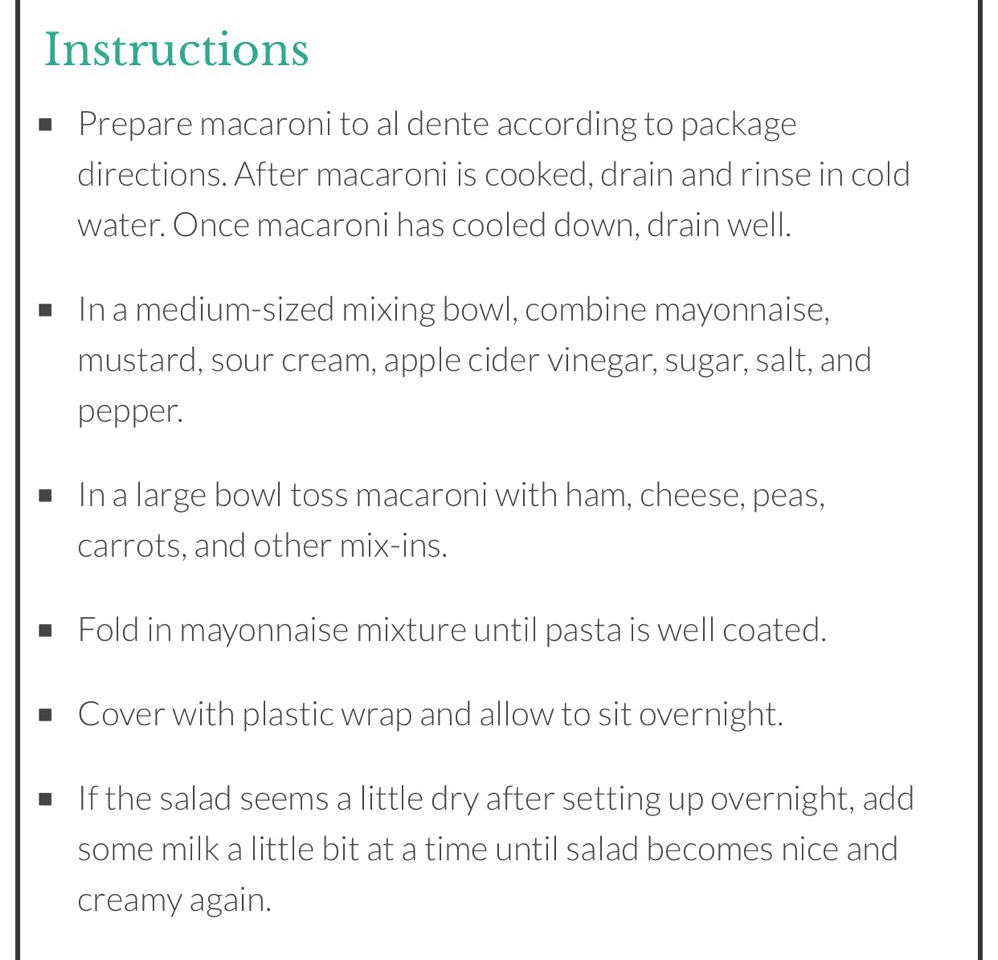 Macaroni Salad. 