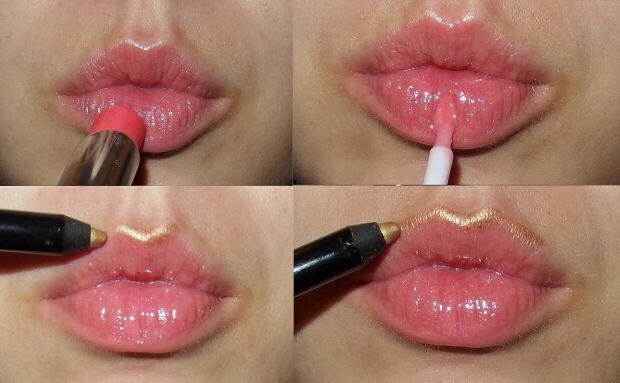 Applying shimmer crayon or powder over your cupid bow gives a fuller Lip impression 😘💋