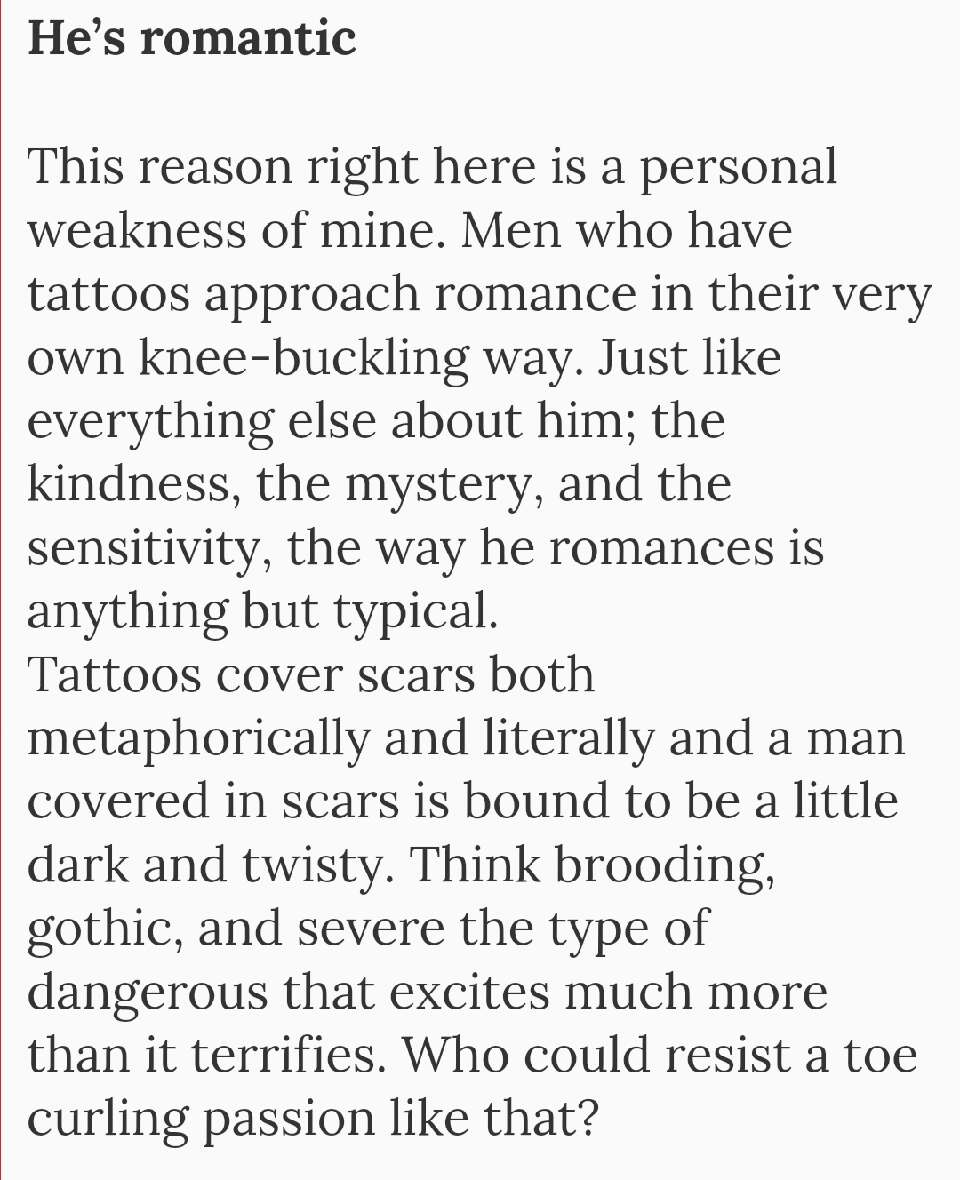 VERY Legitimate Reasons To Date A Tattooed Man!