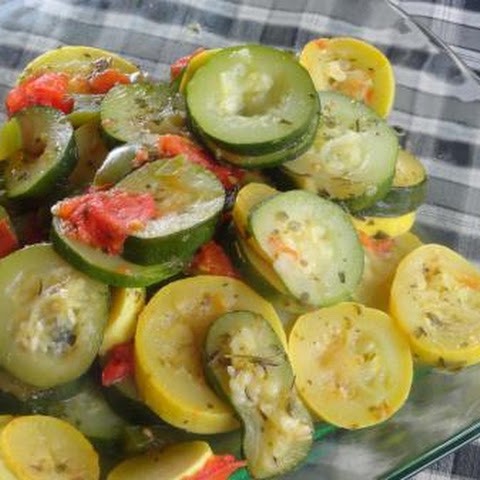 Have the squash, zucchini, and the mushrooms cooking until they get a burn on them. This could take 45 mins on a higher temperature of heat.