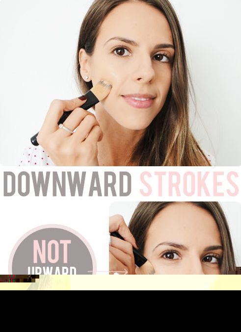 21. Downward Strokes
Although you want to wash your face and apply your moisturizer with upwards strokes to help lessen fine lines and a sagging face, the opposite is true for foundation and powder. Most of us have a little bit of hair on our face, and it tends to grow downwards. If you apply your m