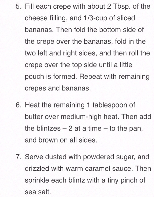 Salted Carmel Banana Blintzes