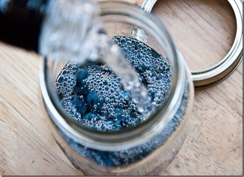 Get some decent vodka. No Popov. Pour it over the berries, filling the mason jar.