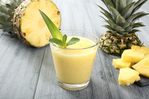Pineapple Smoothie
It contains the nutrition value (as per serving) like 271 calories, 1gm fiber, 30gms carb, 9gms proteins, 29gms sugar, 14gms fat, 1.5gms sat fat and 104 mg sodium. 