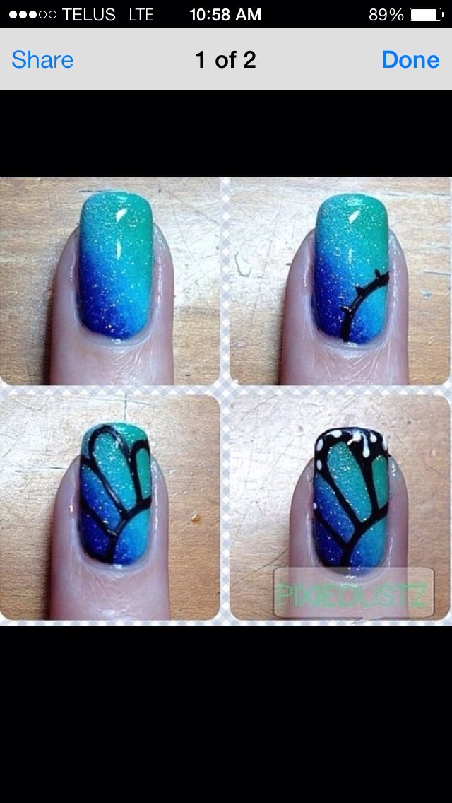 Butterfly nails how to 