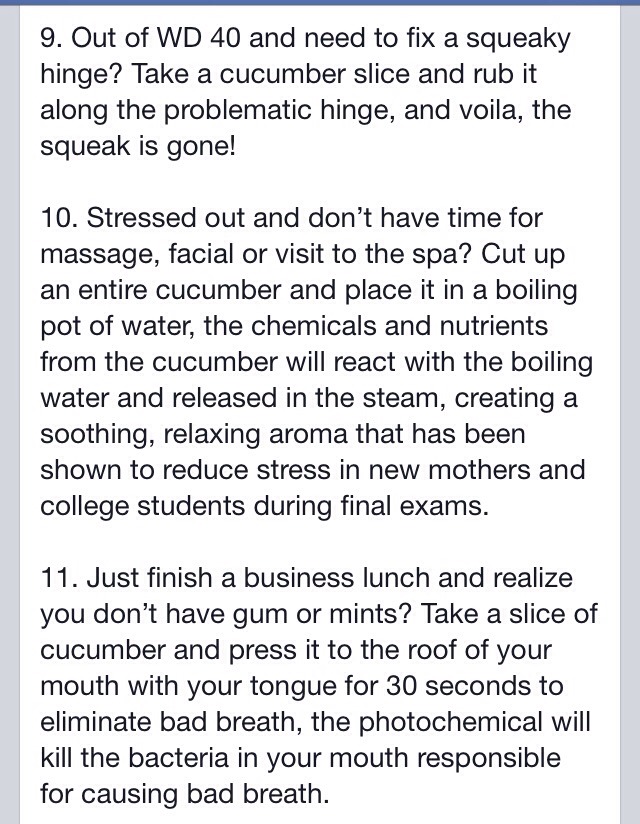 Cucumber Life Hacks