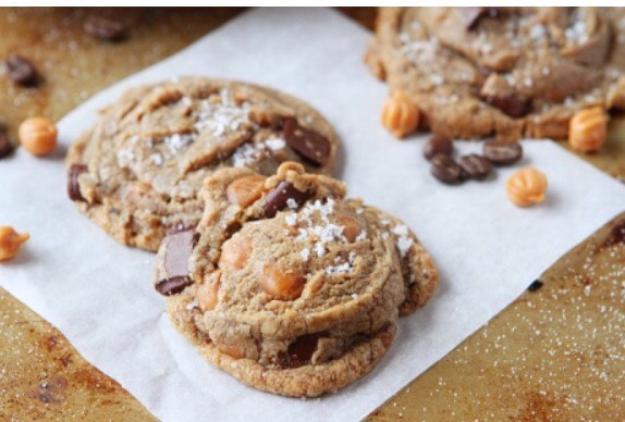 Brown butter salted caramel mocha cookies