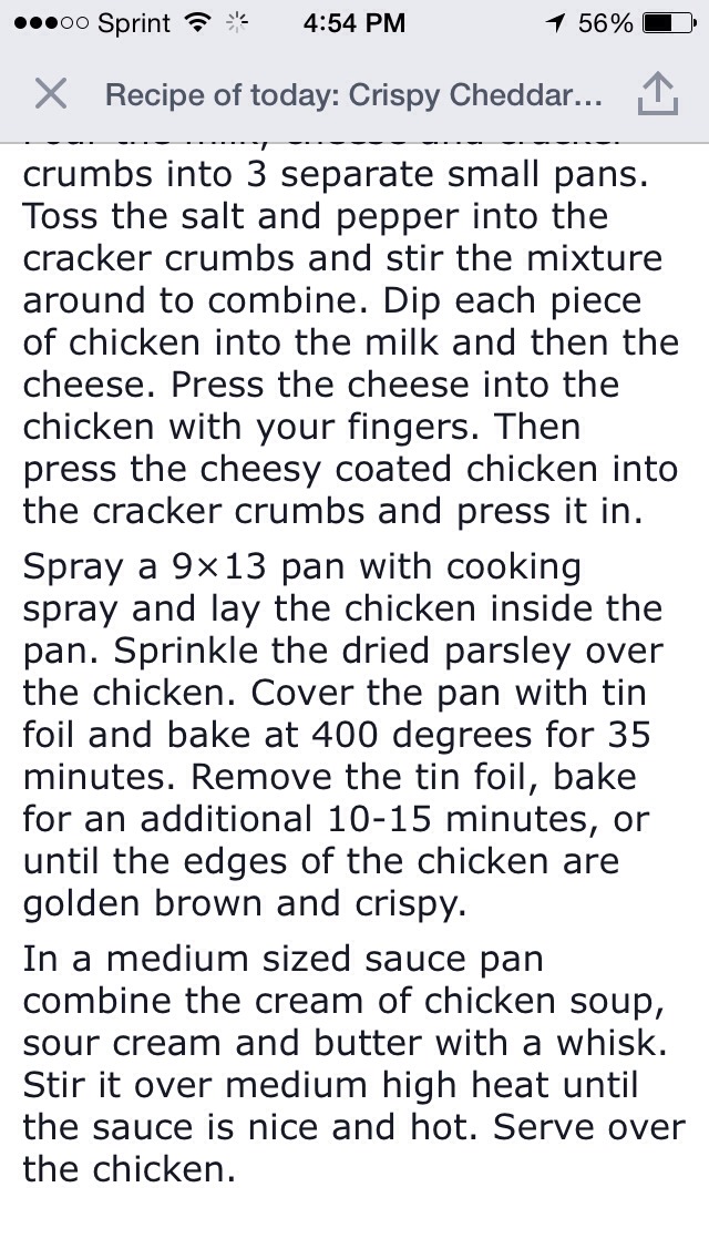 Crispy cheddar chicken