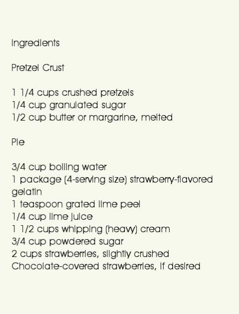 Fluffy Strawberry pie with pretzel crust recipe