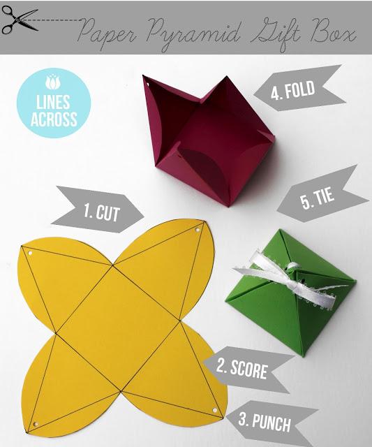 Make these easy pyramid gift boxes: