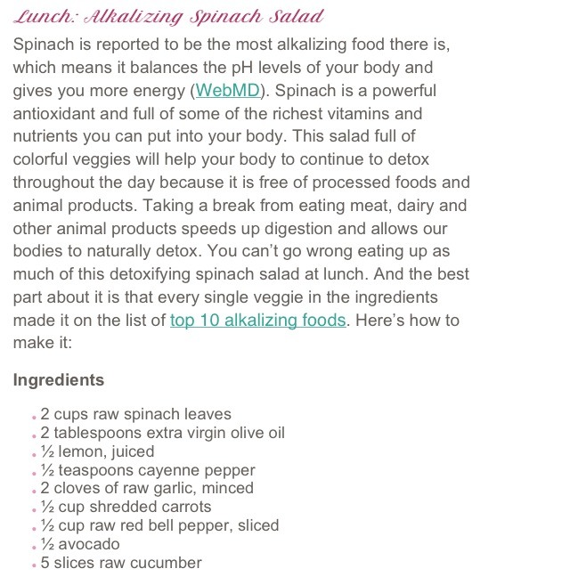 Detoxing Lunch And Dinner