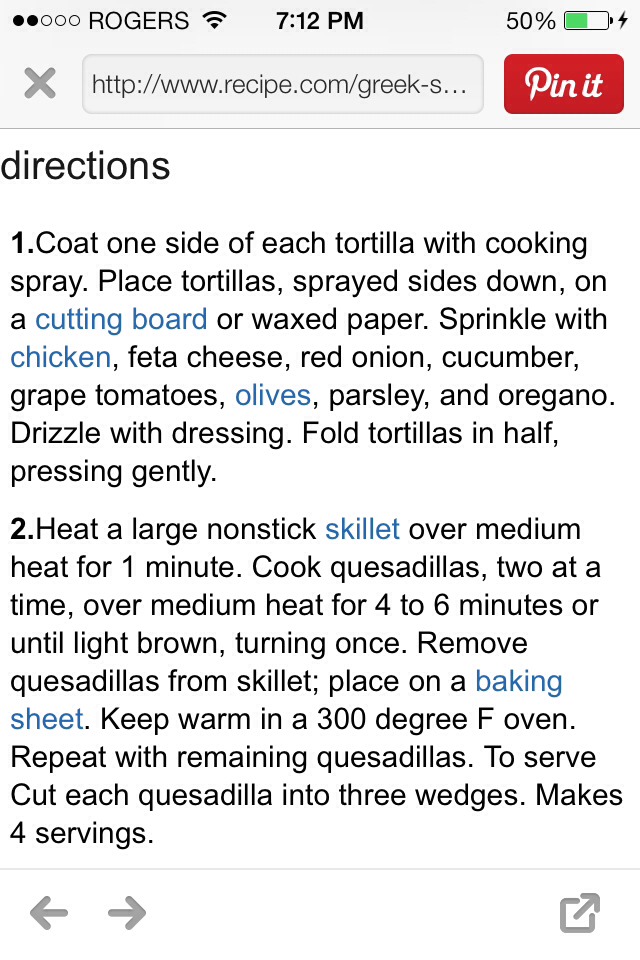 Greek Style Quesadillas