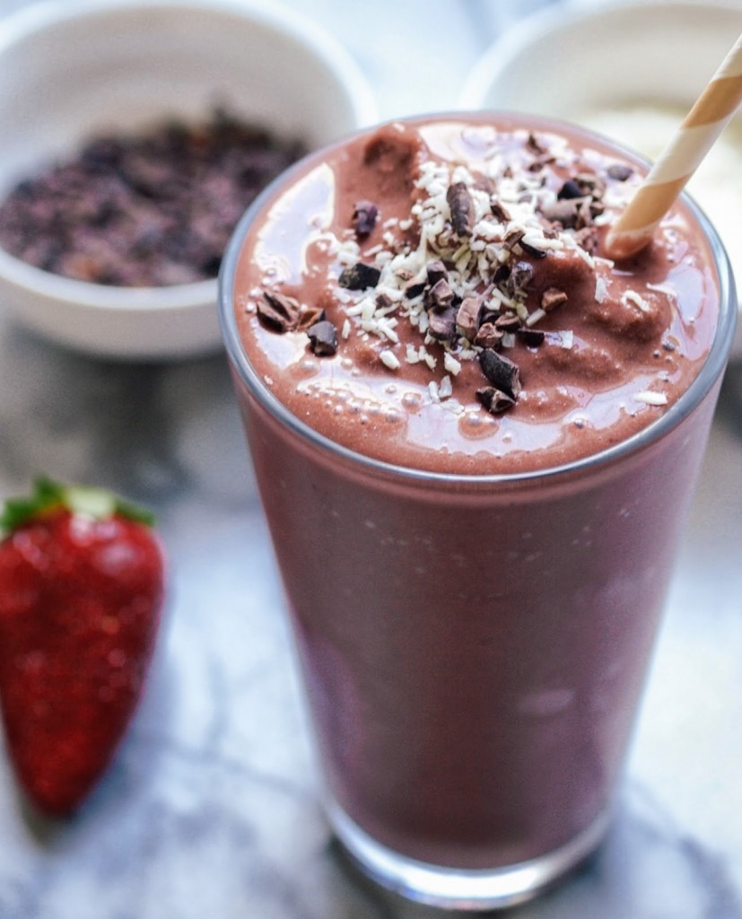 Chocolate Dipped Strawberry Milkshake:         Strawberries, Nutella, Chocolate,& Vanilla Ice Cream!