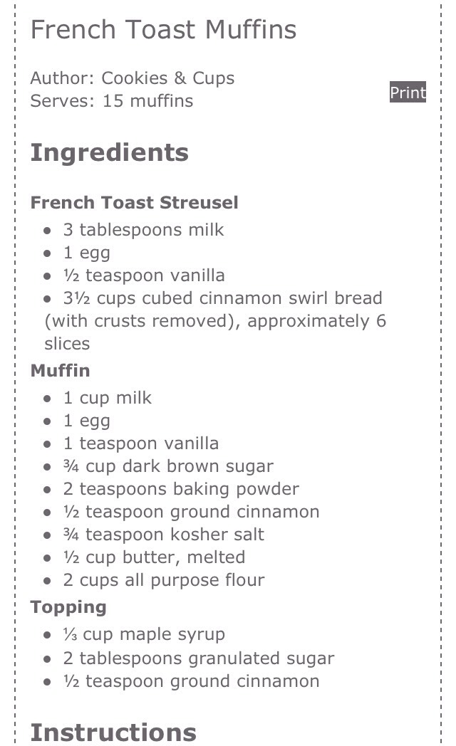 French Toast Muffins