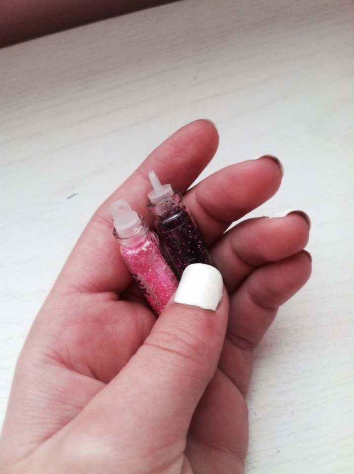 Step 3: Grap one or two bottles of glitter. I used nail glitter!