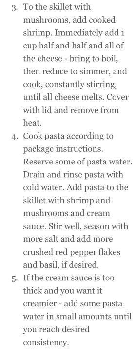 Creamy Shrimp And Mushroom Pasta! 