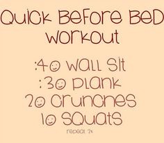 Quick Workout Before Bed