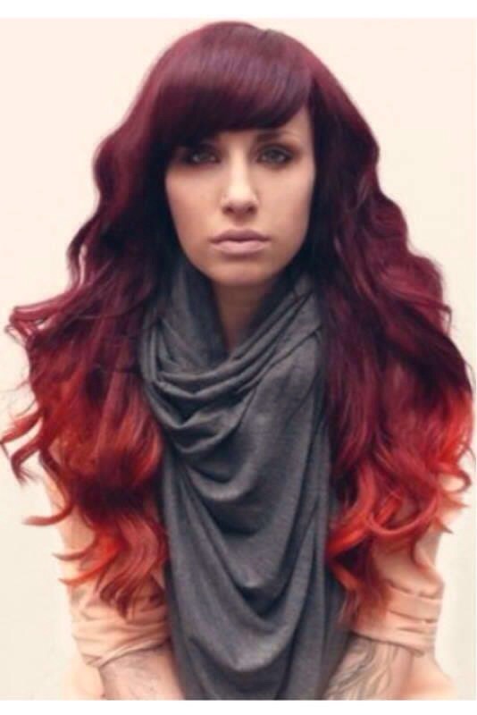Beautiful burgundy ombred to bright red