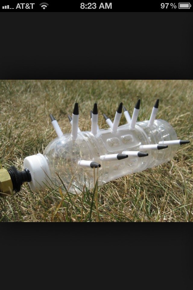4.)HOMEADE SPRINKLER
Take a bottle and poke some holes in it and either add tips of a broken pen or just leave it like that and wola you have a sprinkler!