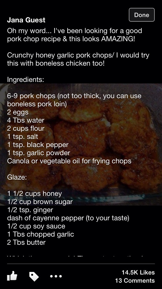 Honey Garlic Pork Chops