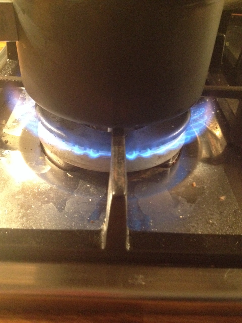 Put it in the hob to melt it 